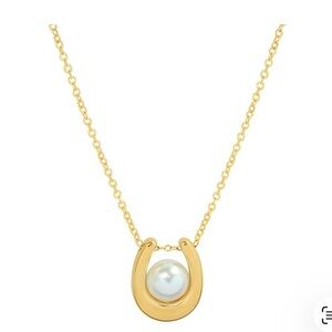 Necklace Women 18K Gold Plated w/ Pearl Pendant Gift Valentine Mothers Day Anniv